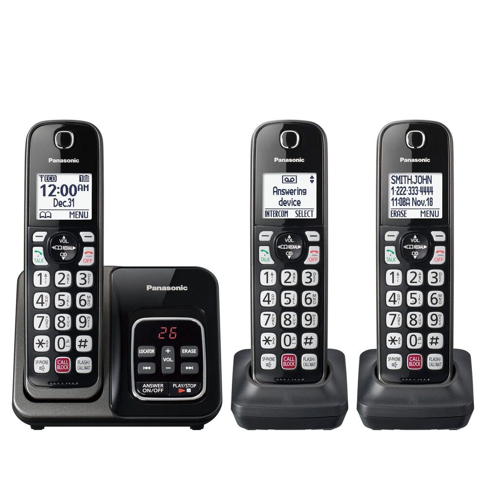 📦 Panasonic KX-TGD833M Cordless Phone Answering Machine 3 Handset Call Block